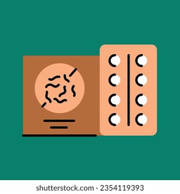 Deworming tablets for animals black line icon. Pictogram for web page, mobile app, promo.
