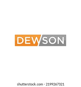 Dewson Logo design. Label with word Dew Son. Vector Illustration.