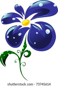 Dewy Blue Flower