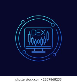 DEX, Decentralized exchange icon, linear design