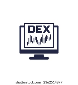 DEX, Decentralized exchange icon on white