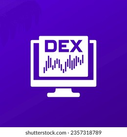 DEX, Decentralized exchange vector icon for web