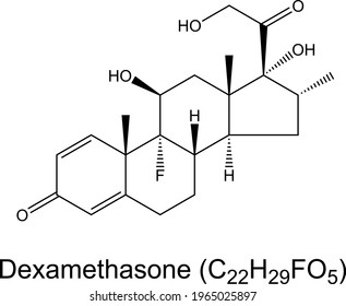 Dexamethasone Glucocorticoid Medication Molecule Chemical Formula