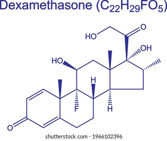 Dexamethasone Glucocorticoid Medication Molecule Chemical Formula