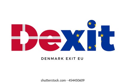 DEXIT - Denmark exit from European Union on Referendum. Vector Isolated