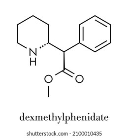Dexmethylphenidat-Molekül. Skelettformel.