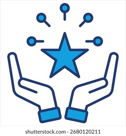 Ilustração do Vetor de Ícone azul do Destreza