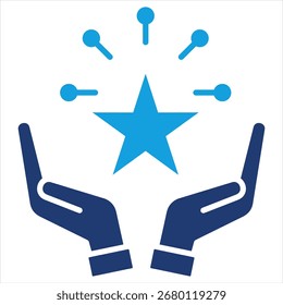 Ilustração de vetor de ícone azul plano do Dexterity