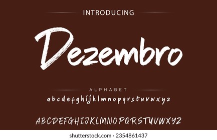 Dezembro Best Alphabet Painting Paint Brush Beauty Script Logotype Font lettering handwritten