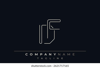 Logotipo de estilo de linha abstrato DF. Design minimalista com as letras D e F estilo de linha abstrata