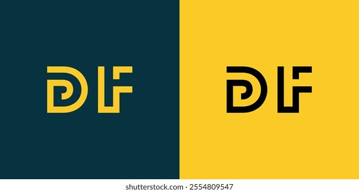 DF abstract minimalist letters Logo Monogram. It is a minimalist logo, this logo is made by combining two letters