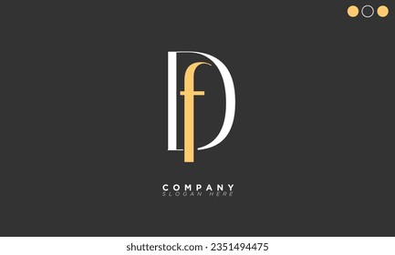 DF Alphabet letters Initials Monogram logo FD, D and F