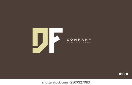 Letras del alfabeto DF Iniciales Logotipo del monograma FD, D y F