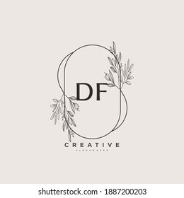 DF Beauty vector initial logo art, handwriting logo of initial signature, wedding, fashion, jewerly, boutique, floral and botanical with creative template for any company or business.