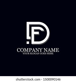  DF combination logo inspiration,DF initial logo template