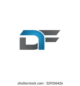 DF company linked letter logo blue