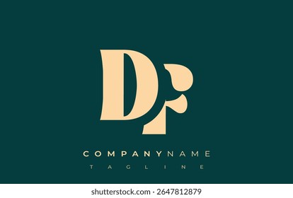 DF Creative Abstract Typography Logo Design. Elegant logo combining bold typography and creative shapes, ideal for branding and identity solutions.