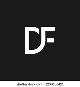 DF or D F letter alphabet logo design in vector format.