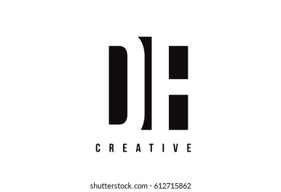 DF D F White Letter Logo Design with Black Square Vector Illustration Template.
