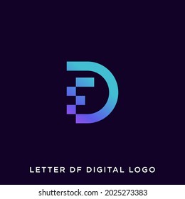 DISEÑO DE LOGOTIPO DIGITAL DE LETTER DF