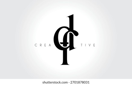 DF  Elegant Serif Monogram Logo – Luxury Lowercase Typographic Lettermark for Modern Branding