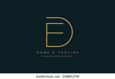 DF or FD Abstract initial monogram letter alphabet logo