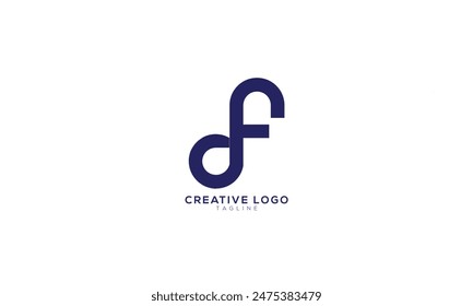 DF FD Abstract initial monogram letter alphabet logo design