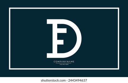 DF or FD Alphabet letters initial Logo monogram