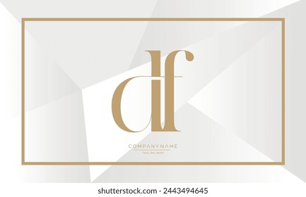 DF or FD Alphabet letters initial Logo monogram