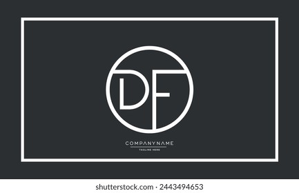 DF or FD Alphabet letters initial Logo monogram