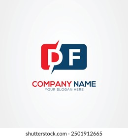 DF or FD Creative Modern Letters Logo Design Element