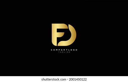 DF FD D AND F Abstract initial monogram letter alphabet logo design