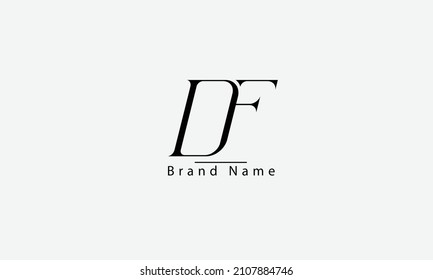 Plantilla de monograma del logotipo del vector abstracto DF FD D F