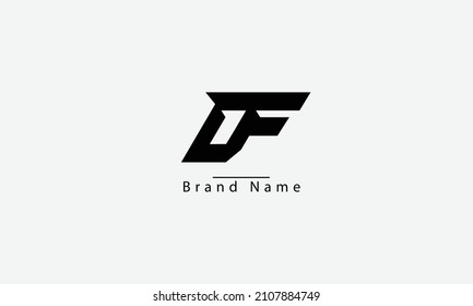 Plantilla de monograma del logotipo del vector abstracto DF FD D F