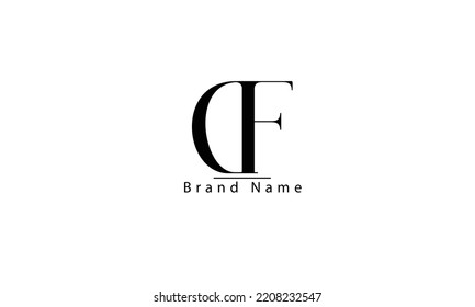 Plantilla de monograma del logotipo del vector abstracto DF FD D F