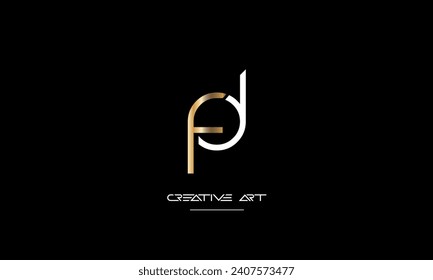 DF, FD, D, F abstract letters logo monogram