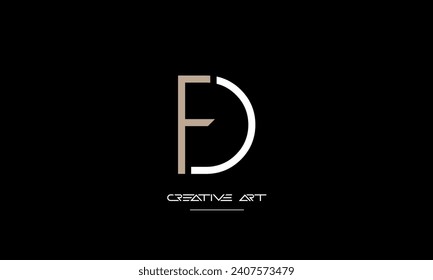 DF, FD, D, F letras abstractas monograma
