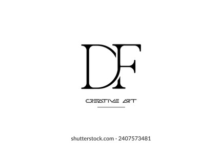 DF, FD, D, F abstract letters logo monogram