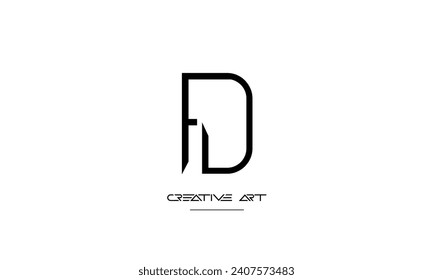 DF, FD, D, F abstract letters logo monogram
