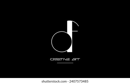 DF, FD, D, F letras abstractas monograma