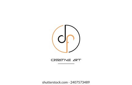 DF, FD, D, F abstract letters logo monogram