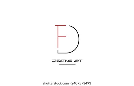 DF, FD, D, F abstract letters logo monogram