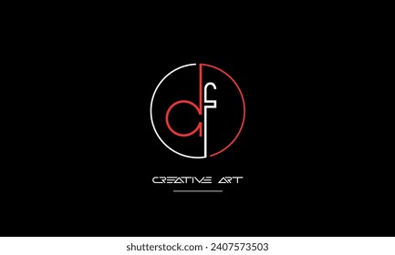 DF, FD, D, F abstract letters logo monogram