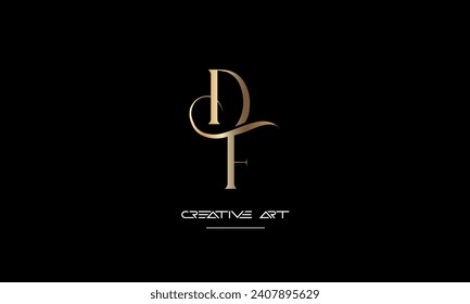 DF, FD, D, F abstract letters logo monogram
