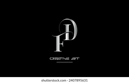 DF, FD, D, F abstract letters logo monogram