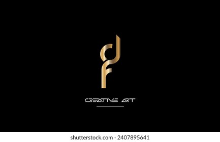 DF, FD, D, F abstract letters logo monogram