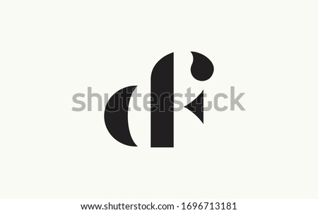df or fd and d or f Letter Initial Logo Design, Vector Template 