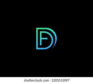 DF, FD initial logo monogram designs modern vector templates