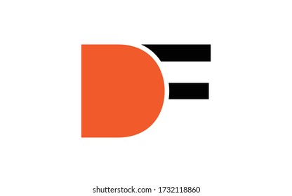 DF or FD Letter Initial Logo Design, Vector Template