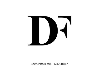 DF or FD Letter Initial Logo Design, Vector Template